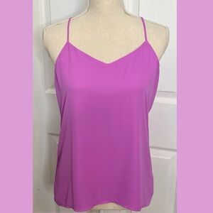 Express Vibrant Orchid V-Neck Flowy Tank Top size small